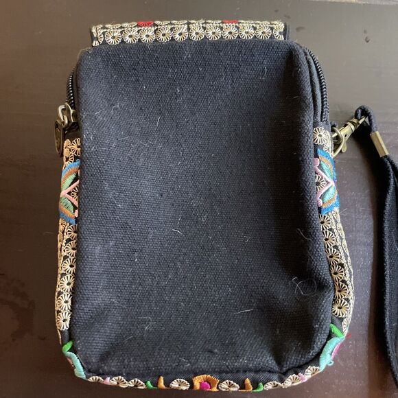 Women's Embroidered Floral Boho Shoulder Bag Purse Small - Picture 2 of 10